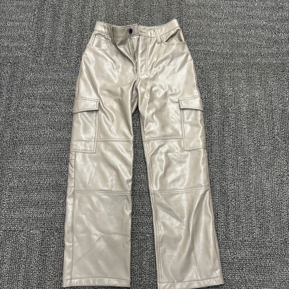 Abercrombie & Fitch Pants - Abercrombie & Fitch Pants Womens 27‎ Green Faux Leather Cargo Wide Leg